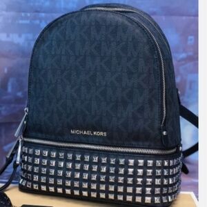 Michael Kors Black Studded Backpack With Dust Bag